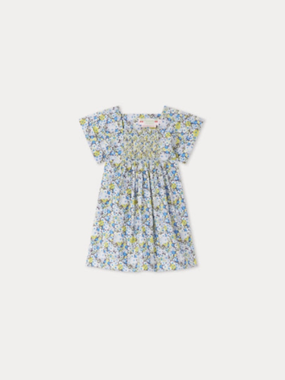 NEW Bonpoint Baby Girl Pais Smocked Dress  - Blue Flowers - Size 18 Months